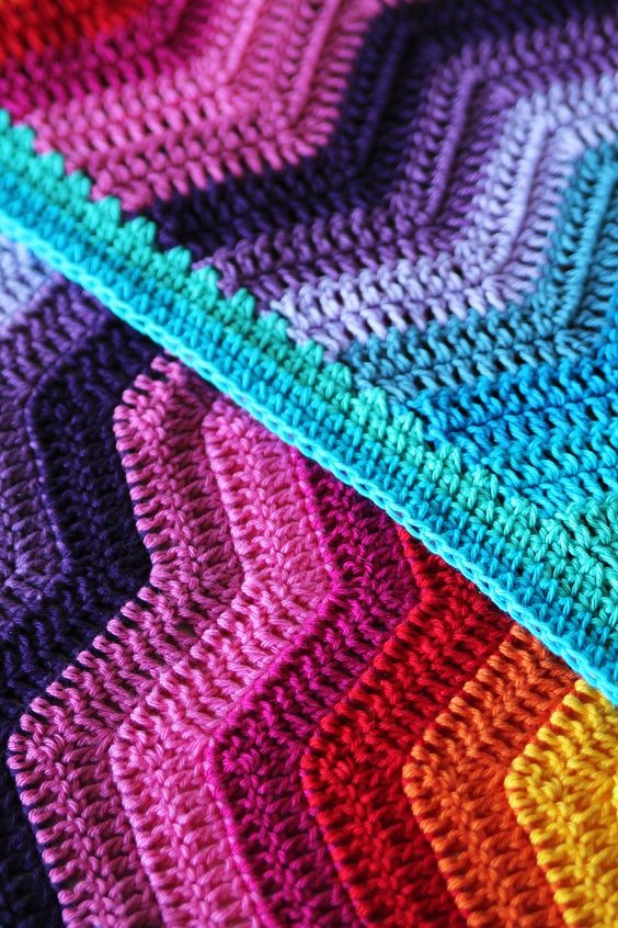 Rainbow Ripple Baby Blanket Crochet Tutorial for Left-Handed (Chevron ...